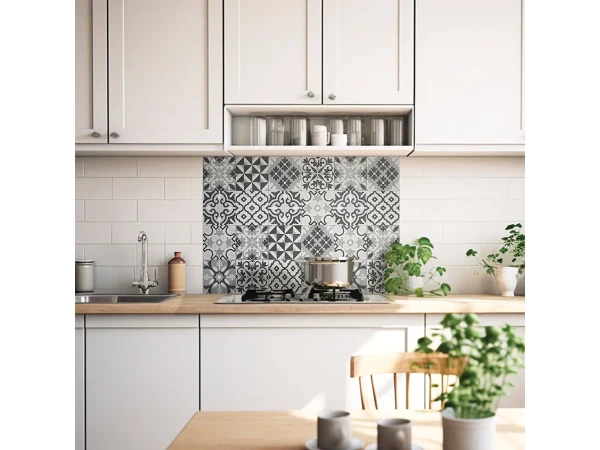 Grey Cementines προστασία τοίχου εστιών κουζίνας (67285)