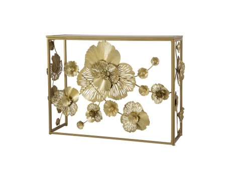 Artekko 98.5 X 30.5 X 77cm μέταλλο και καθρέφτης κονσόλας πίνακα