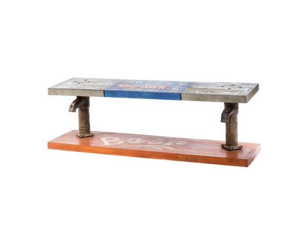 Artekko Akren Παγκάκι με Τύπωμα από Ξύλο και Μεταλλική Βάση (153x42x47)cm Artekko Akren Παγκάκι με Τύπωμα από Ξύλο και Μεταλλική Βάση (153x42x47)cm