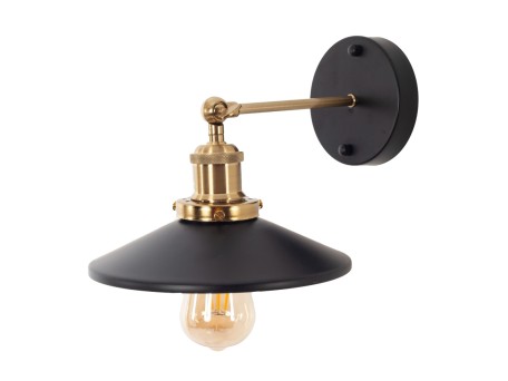 Artekko Aluminum Φωτιστικό Απλίκα Μονόφωτο (Ε27) Μαύρο/Χρυσό με Καθρέφτη (24x24x14)cm