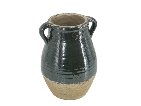 Artekko Antique Βάζο από Τερακότα Πράσινο (24.5x24.5x33)cm