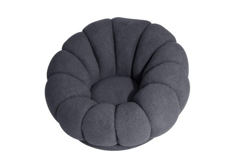 Artekko Cloud Γκρι Υφασμάτινη Μπουκλέ Περιστρεφόμενη Πολυθρόνα (98x97x69)cm