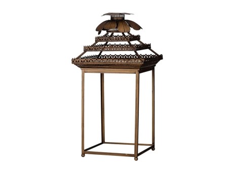 Artekko Clussic Μεταλλικό Φαναράκι με Τζάμι (40x40x80)cm