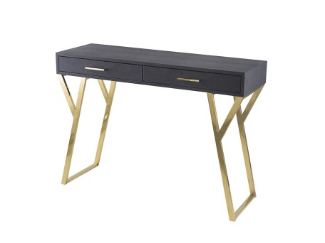 Artekko Console Κονσόλα Μαύρο με Χρυσά Πόδια Ξύλο/Μέταλλο (78x37x110)cm