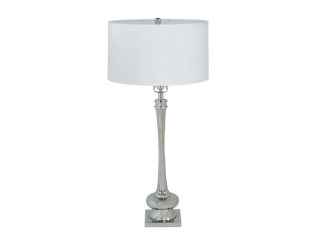 Artekko Finix Φωτιστικό Επιτραπέζιο Μέταλλο Ύφασμα Ασημί (45.7x45.7x91.4)cm