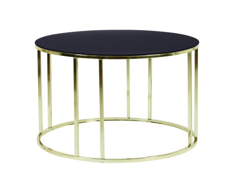 Artekko Geath Τραπέζι Σαλονιού Μεταλλικό Χρυσό με Μπρονζέ Καπάκι (75x75x45)cm