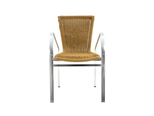 Artekko Καρέκλα από πλαστ. ρατάν σε φυσικό χρώμα και σκελετό αλουμινίου (54x60x79)cm