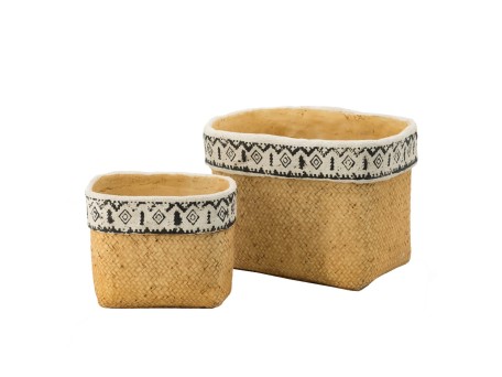 Artekko Knitt Κασπώ Τσιμεντένιο Μπεζ (19x14x15)cm Σετ/2