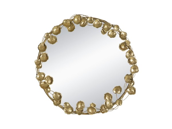 Artekko Leaf Καθρέπτης Τοίχου Μέταλλο/Γυαλί Χρυσό (90x90x7)cm Artekko Leaf Καθρέπτης Τοίχου Μέταλλο/Γυαλί Χρυσό (90x90x7)cm