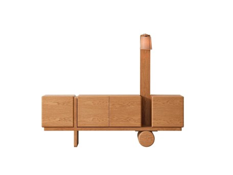 Artekko Lilyum Καφέ Ξύλινος Μπουφές με Ενσωματωμένο Φωτιστικό (230x48x79/180)cm