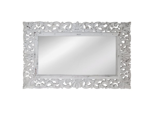 Artekko Mirroki Ξύλινος Λευκός Σκαλιστός Καθρέπτης Τοίχου (140x90)cm Artekko Mirroki Ξύλινος Λευκός Σκαλιστός Καθρέπτης Τοίχου (140x90)cm