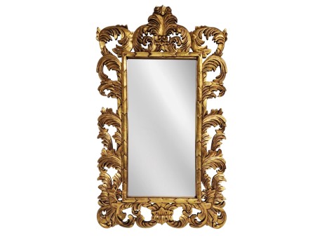 Artekko Mirroki Ξύλινος Χρυσός Σκαλιστός Καθρέπτης Τοίχου (120x90)cm