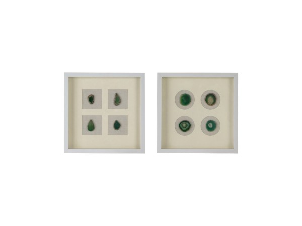 Artekko Mosaic Διακοσμητικός Πίνακας Ξύλο Γυαλί Λευκό Πράσινο (40x40x3)cm Σετ/2 Artekko Mosaic Διακοσμητικός Πίνακας Ξύλο Γυαλί Λευκό Πράσινο (40x40x3)cm Σετ/2