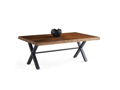 Artekko Ohaub Τραπέζι Σαλονιού με Χ Μεταλλικά Πόδια (120x70x46)cm