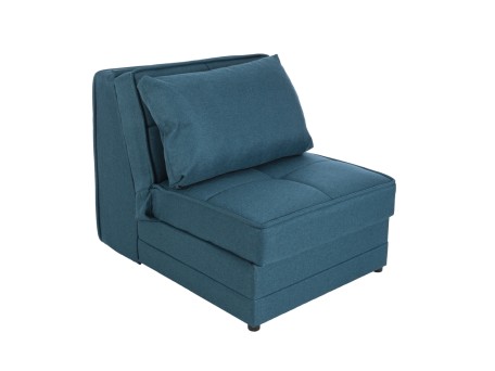 Artekko Palermo Υφασμάτινη Πετρόλ Πολυθρόνα Κρεβάτι με Αποθηκευτικό Χώρο (80x110x90)cm Κρεβάτι (80x200x45)cm