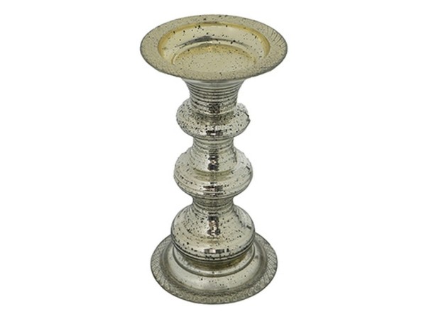 Artekko Pillar Κηροπήγιο Γυάλινο Ασημί Artekko Pillar Κηροπήγιο Γυάλινο Ασημί