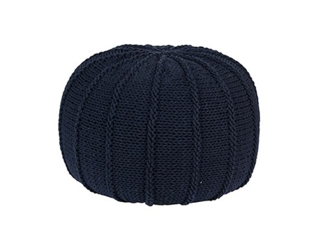 Artekko Praessac Πουφ Πλεκτό, Σκούρου Μπλέ Χρώματος - Διαστάσεων (50x50x30)cm