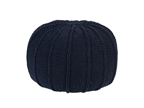 Artekko Praessac Πουφ Πλεκτό, Σκούρου Μπλέ Χρώματος - Διαστάσεων (50x50x30)cm