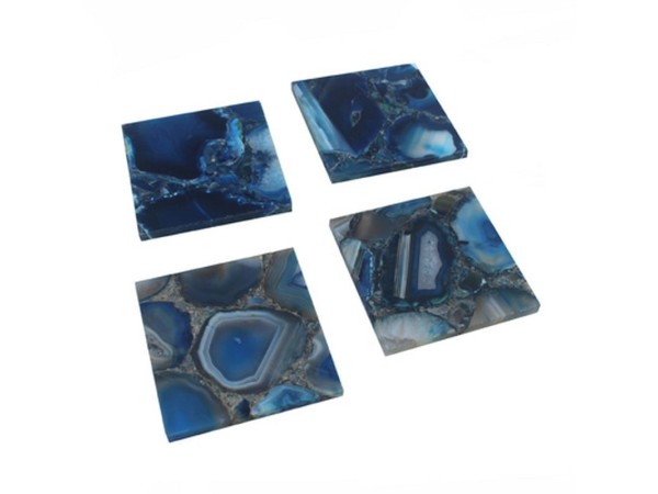 Artekko Quartz Σουβέρ από Χαλαζία Μπλε (10x10x1.1)cm Σετ/4 Artekko Quartz Σουβέρ από Χαλαζία Μπλε (10x10x1.1)cm Σετ/4