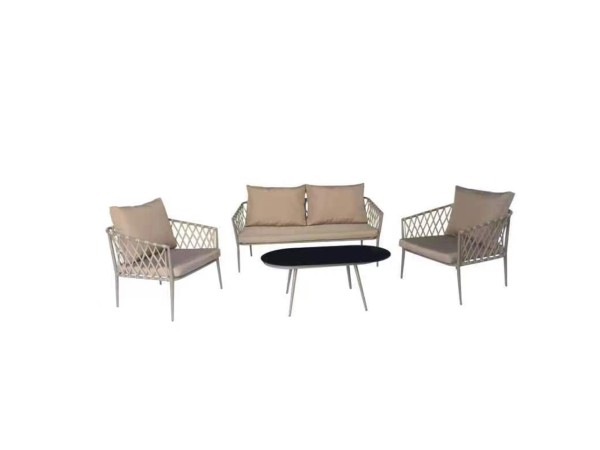Artekko Rattan Καναπές (160x75x72)cm 2x Πολυθρόνες (76x75x72)cm Τραπέζι με Τζάμι (110x55x42)cm με Πλαστικ Κορδόνι Μεταλλικό Σκελετό Γκρι και Γκρι Μαξιλάρι Σετ/4 Artekko Rattan Καναπές (160x75x72)cm 2x Πολυθρόνες (76x75x72)cm Τραπέζι με Τζάμι (110x55x42)cm με Πλαστικ Κορδόνι Μεταλλικό Σκελετό Γκρι και Γκρι Μαξιλάρι Σετ/4