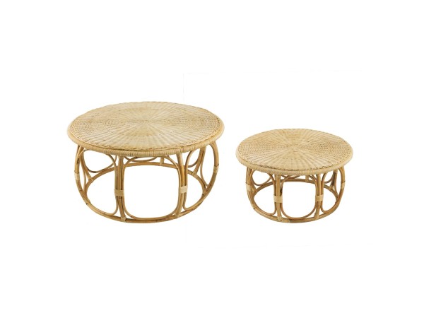 Artekko Rattan Τραπέζι Σαλονιού από Ρατάν σε Φυσική Απόχρωση (101.6x101.6x50.8)cm Σετ/2