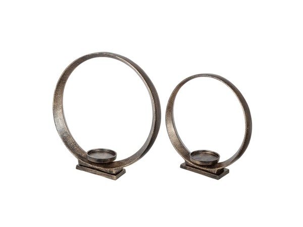 Artekko Ring Κηροπήγιο Αλουμινίου Ανθρακί (34.5x9.5x36.8)cm Σετ/2 Artekko Ring Κηροπήγιο Αλουμινίου Ανθρακί (34.5x9.5x36.8)cm Σετ/2