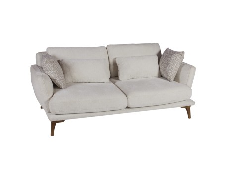 Artekko Ropera Εκρού Διθέσιος Καναπές με Μπουκλέ Ύφασμα (190x90x70)cm