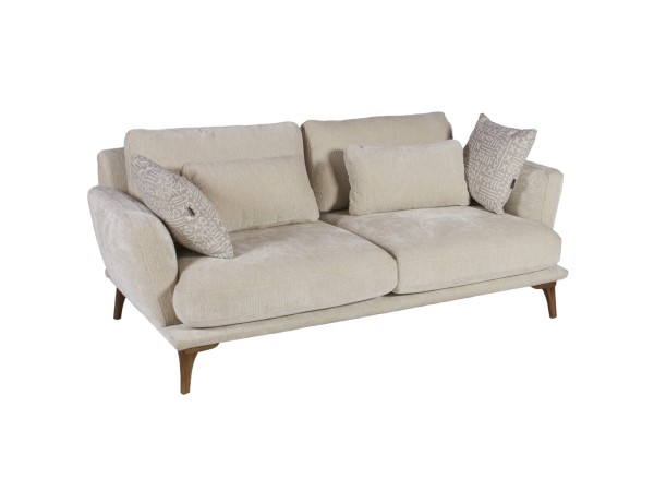 Artekko Ropera Μπεζ Διθέσιος Καναπές με Μπουκλέ Ύφασμα (190x90x70)cm Artekko Ropera Μπεζ Διθέσιος Καναπές με Μπουκλέ Ύφασμα (190x90x70)cm