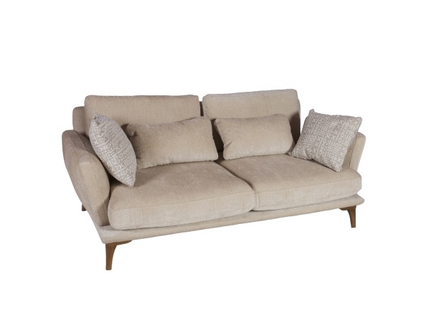 Artekko Ropera Μπεζ Διθέσιος Καναπές με Μπουκλέ Ύφασμα (190x90x70)cm Artekko Ropera Μπεζ Διθέσιος Καναπές με Μπουκλέ Ύφασμα (190x90x70)cm