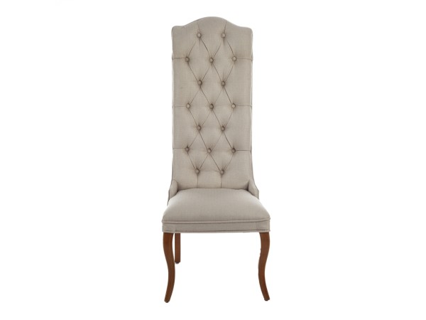 Artekko Sadler Καρέκλα με Ψηλή Πλάτη Ξύλο Ύφασμα Μπεζ (51x56x132)cm Artekko Sadler Καρέκλα με Ψηλή Πλάτη Ξύλο Ύφασμα Μπεζ (51x56x132)cm