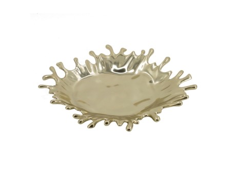 Artekko Splash Διακοσμητική Πιατέλα Μέταλλο Χρυσό (45x41x6)cm