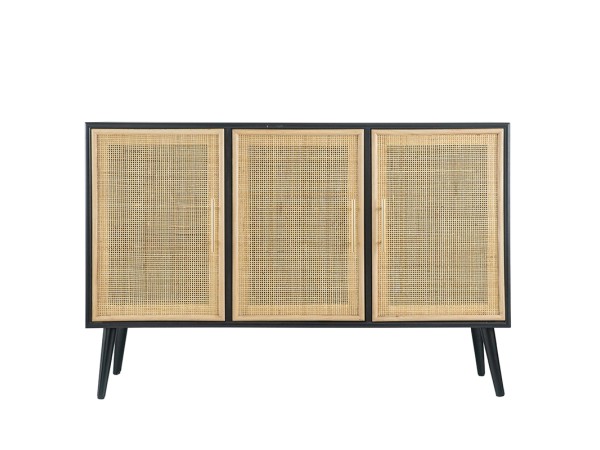 Artekko Traec Μπουφές Ξύλινος Μαύρος με 3 Πόρτες Φυσικού Χρώματος (120x38.5x78)cm Artekko Traec Μπουφές Ξύλινος Μαύρος με 3 Πόρτες Φυσικού Χρώματος (120x38.5x78)cm