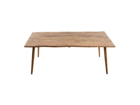 Artekko Τραπεζάκι σαλονιού Ξύλινο σε Φυσικό χρώμα με στρογγυλό πόδι (120x60x46)cm