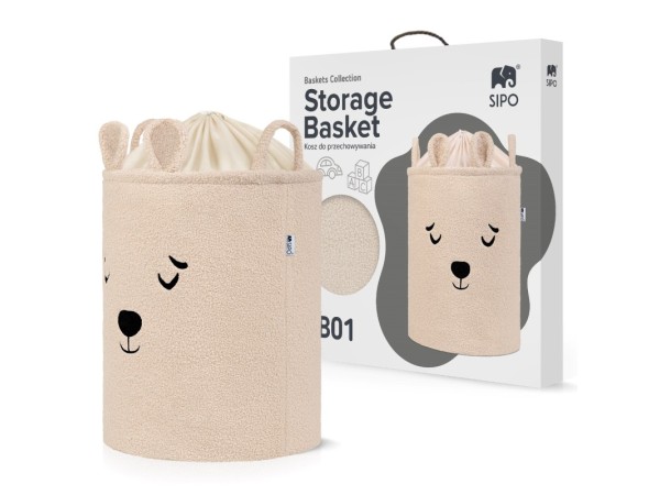 Sipo Πολυχρηστικό Καλάθι Premium Μπουκλέ Μπεζ Αρκουδάκι 43L Sipo Πολυχρηστικό Καλάθι Premium Μπουκλέ Μπεζ Αρκουδάκι 43L