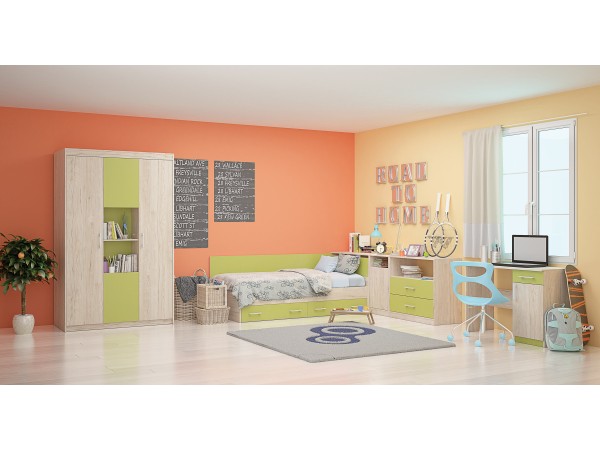 Σετ παιδικού δωματίου δρυς πράσινο ANDY DIOMMI 31-002 Σετ παιδικού δωματίου δρυς πράσινο ANDY DIOMMI 31-002