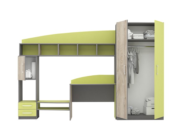 Παιδική σύνθεση γραφείου TOMAS grafit/norte/green DIOMMI 31-066