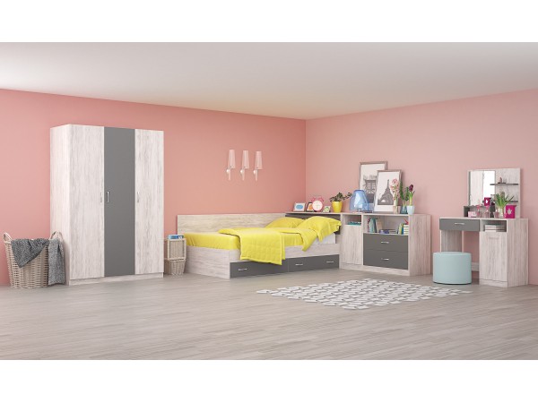 Σετ κρεβατοκάμαρας Andrea με μπουντουάρ 120x190 DIOMMI 33-074 Σετ κρεβατοκάμαρας Andrea με μπουντουάρ 120x190 DIOMMI 33-074