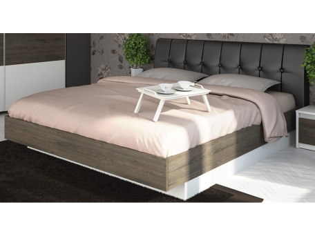 Κρεβάτι ξύλινο με δερμάτινη/ύφασμα ROXAN 160x200 DIOMMI 45-202
