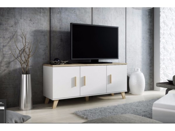 Chest of drawers LOTTA 150 3D dimond white/lsonoma oak DIOMMI CAMA-LOTTA-KOMODA-150-3D-BI/DSO
