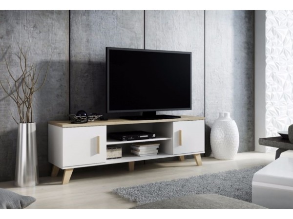 TV stand LOTTA 160 2D2K dimond white/lsonoma oak DIOMMI CAMA-LOTTA-RTV-160-2D2K-BI/DSO