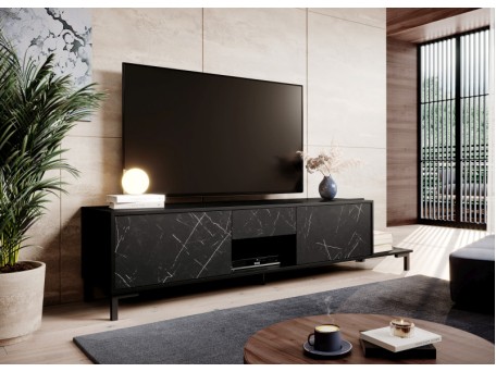 MARMO TV STAND RTV 2D1S1K black DIOMMI CAMA-MARMO-RTV2D1S1K-CZARNY