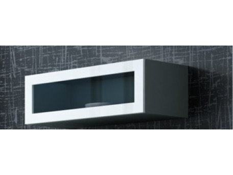 Glazed cabinet VIGO WITR 90 grey/white DIOMMI CAMA-VIGO-WITRYNA-90-SZKŁO-SZ/BI