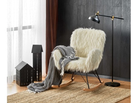 AUSTIN leisure armchair cream / black / natural DIOMMI V-CH-AUSTIN-FOT-KREMOWY