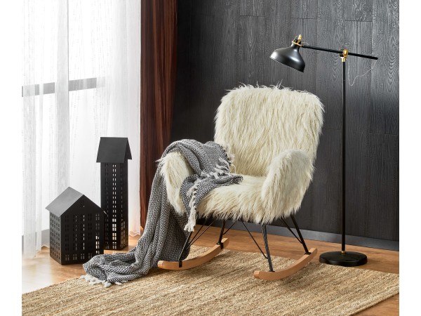 AUSTIN leisure armchair cream / black / natural DIOMMI V-CH-AUSTIN-FOT-KREMOWY