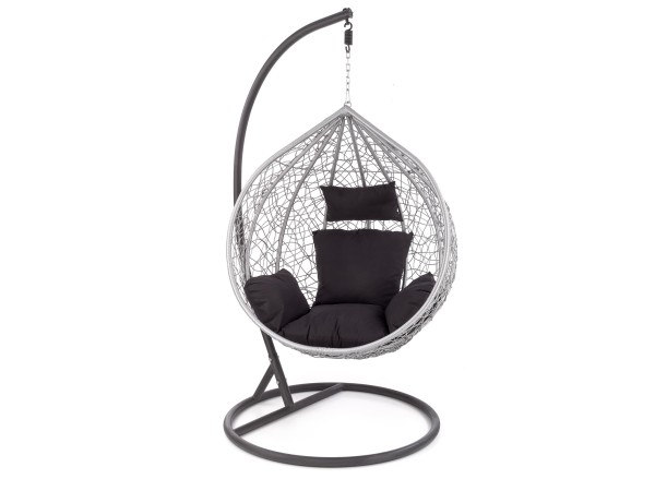 EGGY garden chair black / grey DIOMMI V-CH-EGGY-FOT