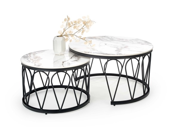 FORMOSA set of 2 coffee tables, white marble DIOMMI V-CH-FORMOSA-LAW