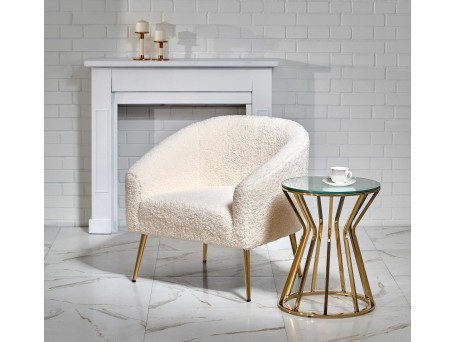 GRIFON leisure armchair cream / gold DIOMMI V-CH-GRIFON-FOT-KREMOWY