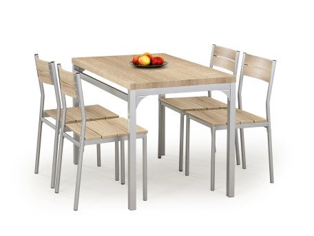 MALCOLM table + 4 chairs color: sonoma oak DIOMMI V-CH-MALCOLM-ZESTAW-SONOMA