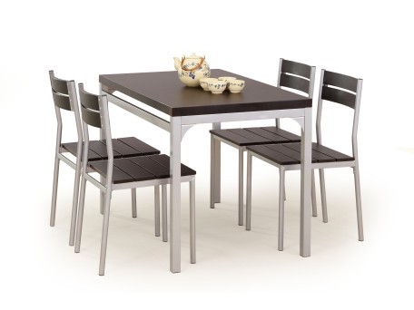 MALCOLM table + 4 chairs color: wenge DIOMMI V-CH-MALCOLM-ZESTAW-WENGE