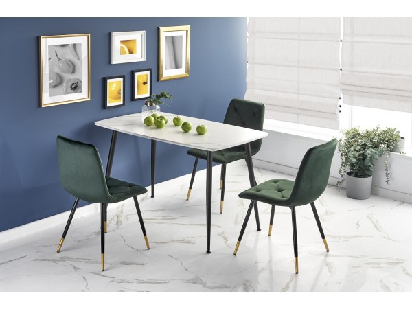 MARCO table, color: top - white marble, legs - black DIOMMI V-CH-MARCO-ST